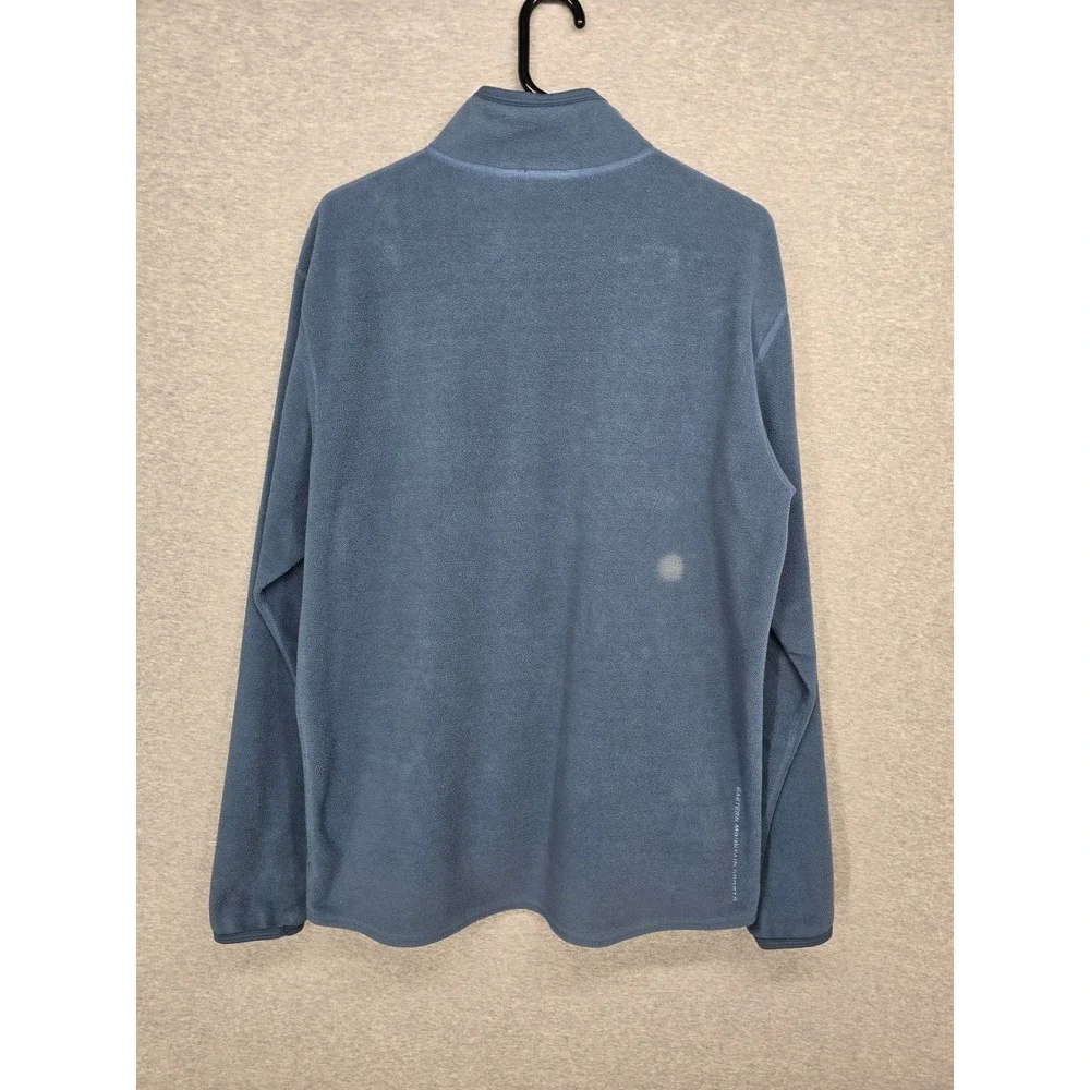 EMS Men Large Blue 1/4 Zip Fleece Pullover Made in Canada Eastern Mountain Sport